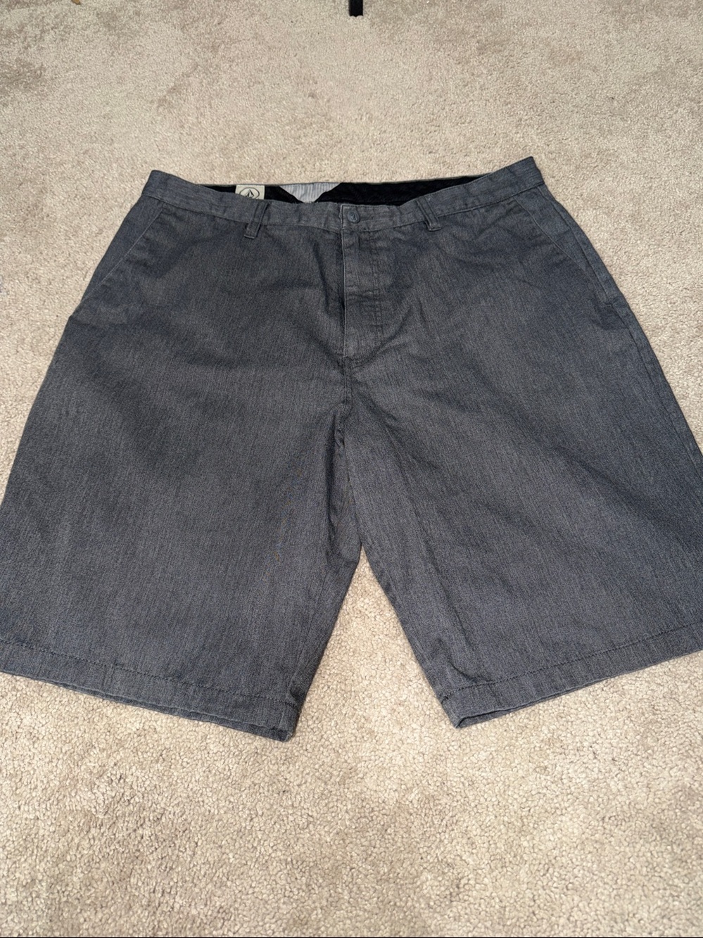 Volcom Men's Charcoal Flat Front Shorts